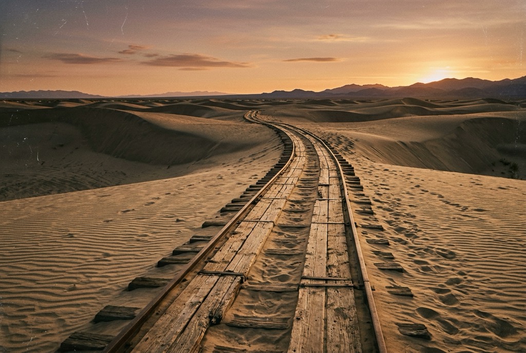 The historic wooden plank road across the Imperial Sand Dunes